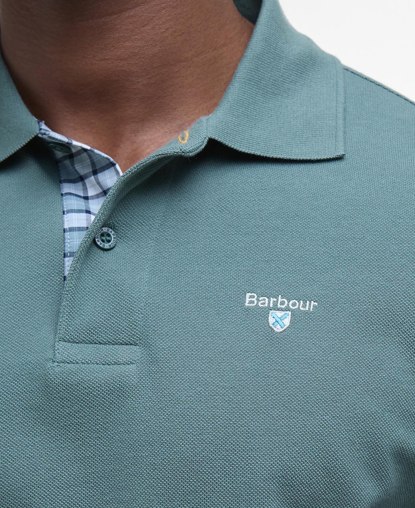 Barbour Tartan Piqué Polo Shirt - Green-TEAL 1779092150_8437_018774_TEAL_alternate