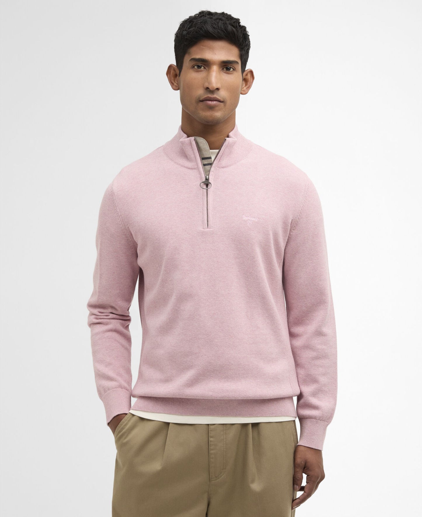 Barbour Cotton Quarter-Zip Jumper - Pink-PINK 1779092297_5585_018775_PINK