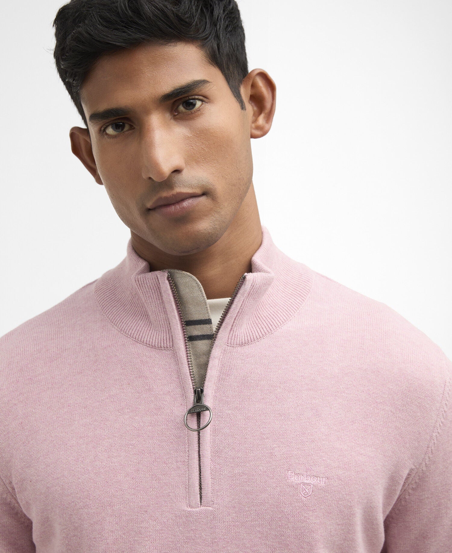 Barbour Cotton Quarter-Zip Jumper - Pink-PINK 1779092304_8499_018775_PINK_alternate