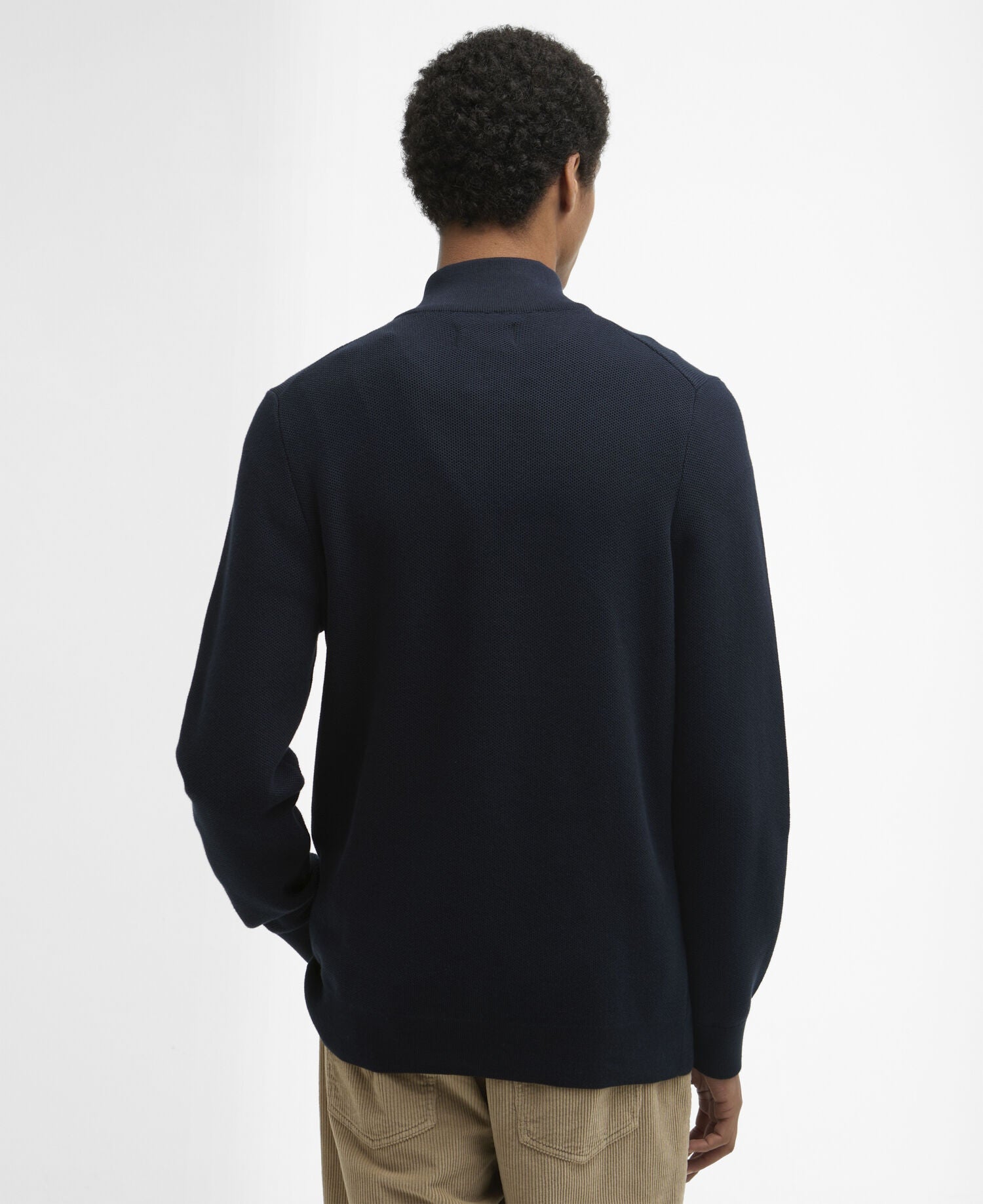 Barbour Essential Honeycomb Quarter-Zip Jumper - Navy-NAVY 1779092875_3674_018778_NAVY_alternate