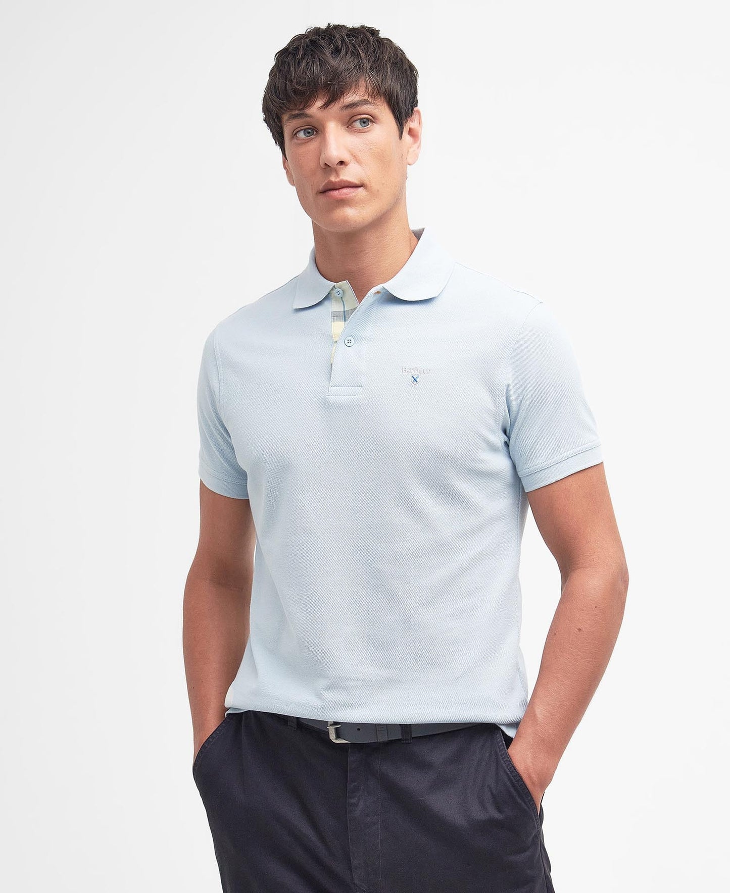 Barbour Tartan Piqué Polo Shirt - Blue 1779176615_5926_018781_LIGHT_BLUE