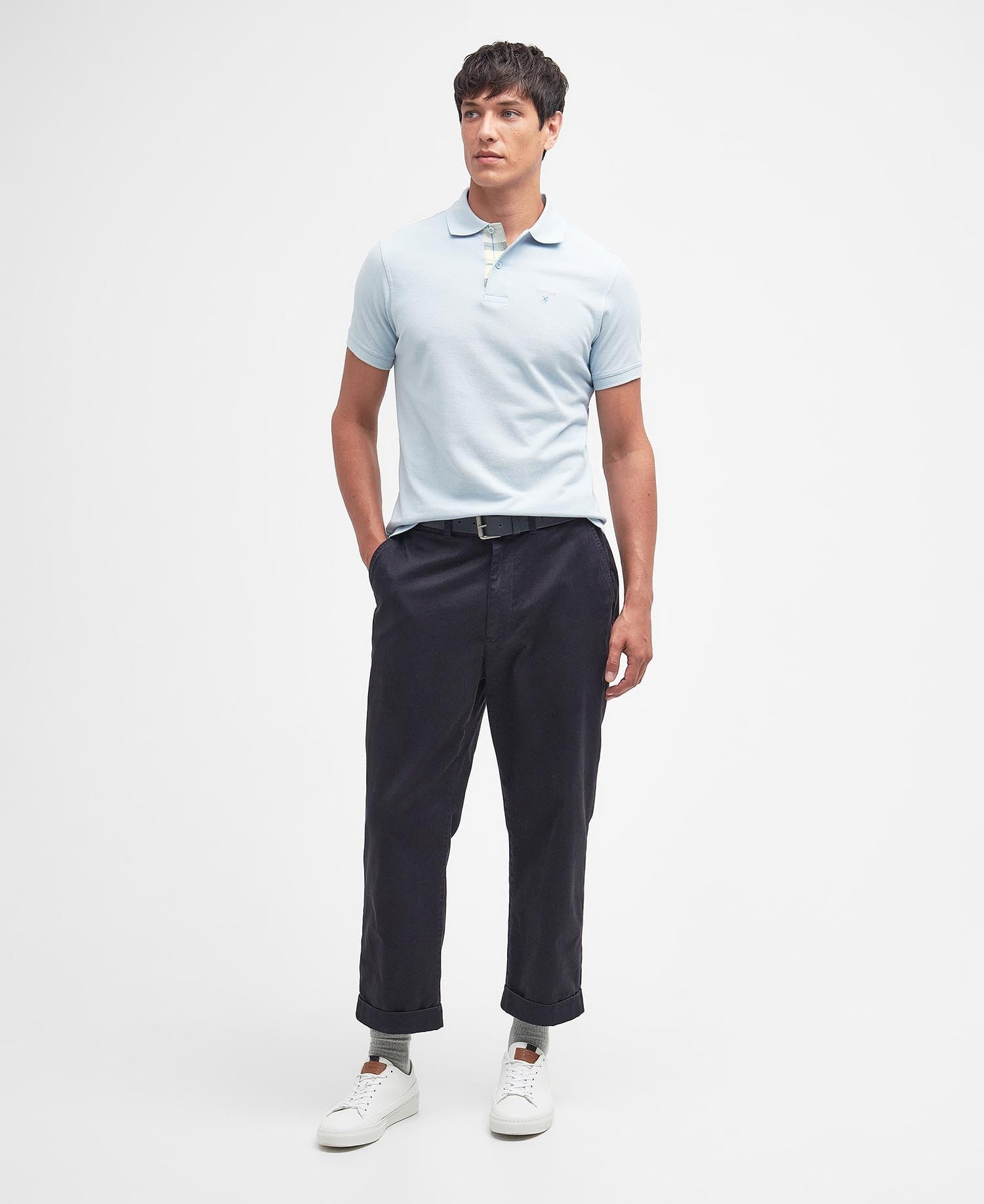 Barbour Tartan Piqué Polo Shirt - Blue 1779176625_7697_018781_LIGHT_BLUE_alternate