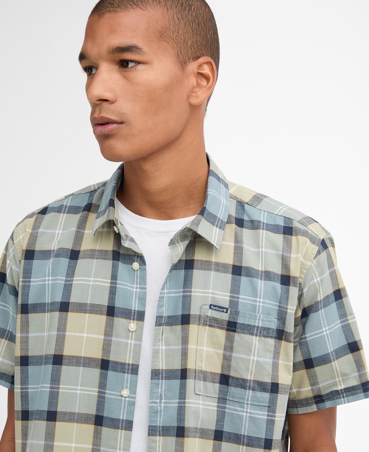 Barbour Gordon Tartan Short-Sleeved Tailored Shirt - Highland Loch Tartan-GREEN CHECK 1779176760_9891_018782_GREEN_CHECK_alternate