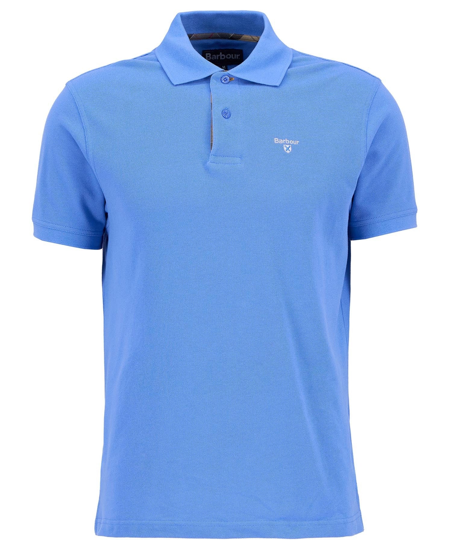 Barbour Tartan Piqué Polo Shirt - Delft Blue-BLUE 1779177177_9258_018783_BLUE_alternate
