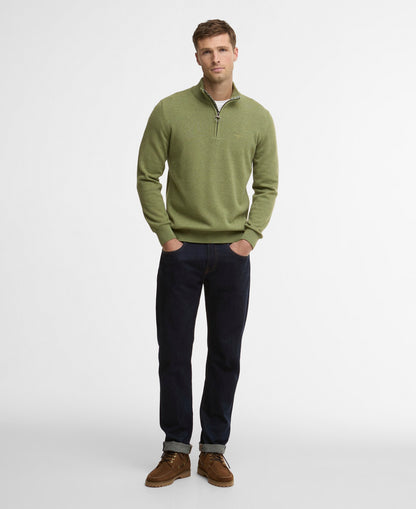 Barbour Cotton Quarter-Zip Jumper - Green 1779177291_1749_018784_GREEN_alternate