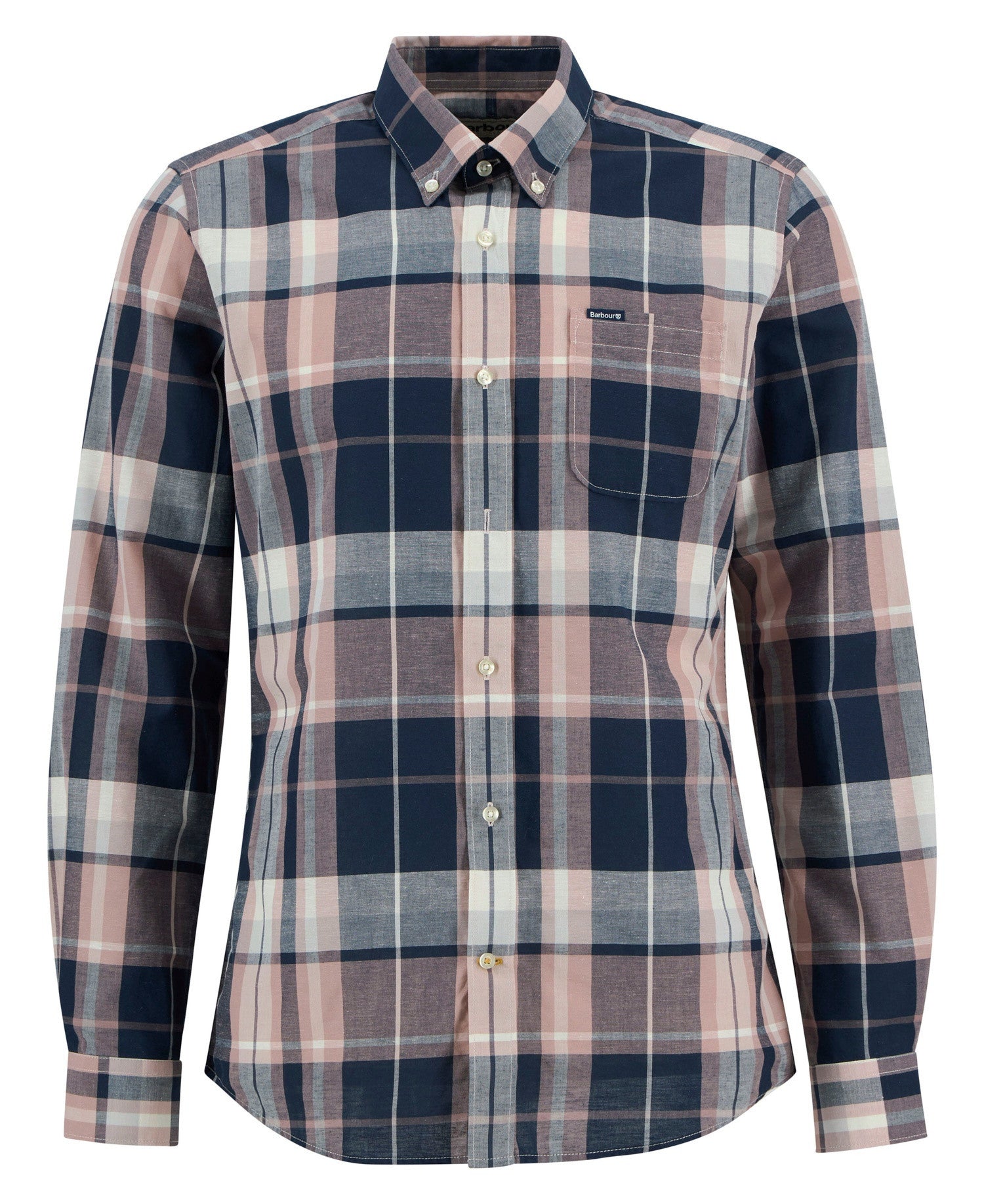 Barbour Newbridge Madras Check Long-Sleeved Tailored Shirt - Navy-NAVY/ PINK 1779177576_6886_018785_NAVY_PINK_alternate