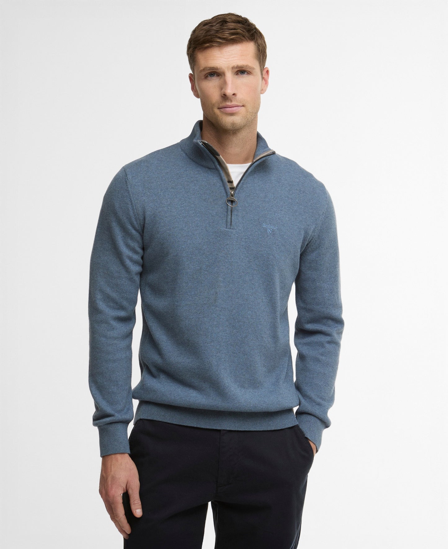 Barbour Cotton Quarter-Zip Jumper - Blue-BLUE 1779177919_5622_018823_BLUE