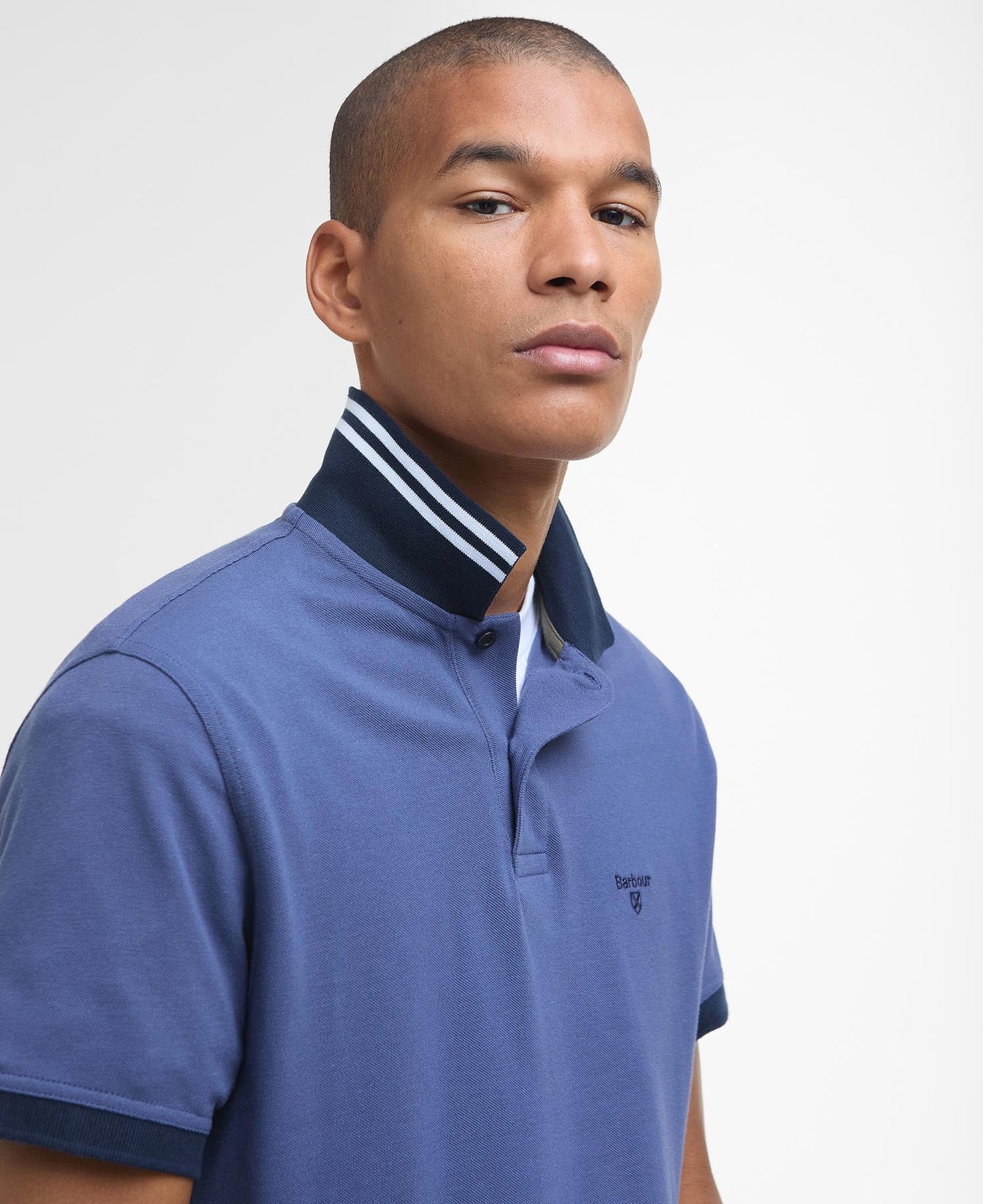 Barbour Lynmouth Tipped Short-Sleeved Polo Shirt - Blue-OCEAN 1779178045_6579_018824_OCEAN_alternate
