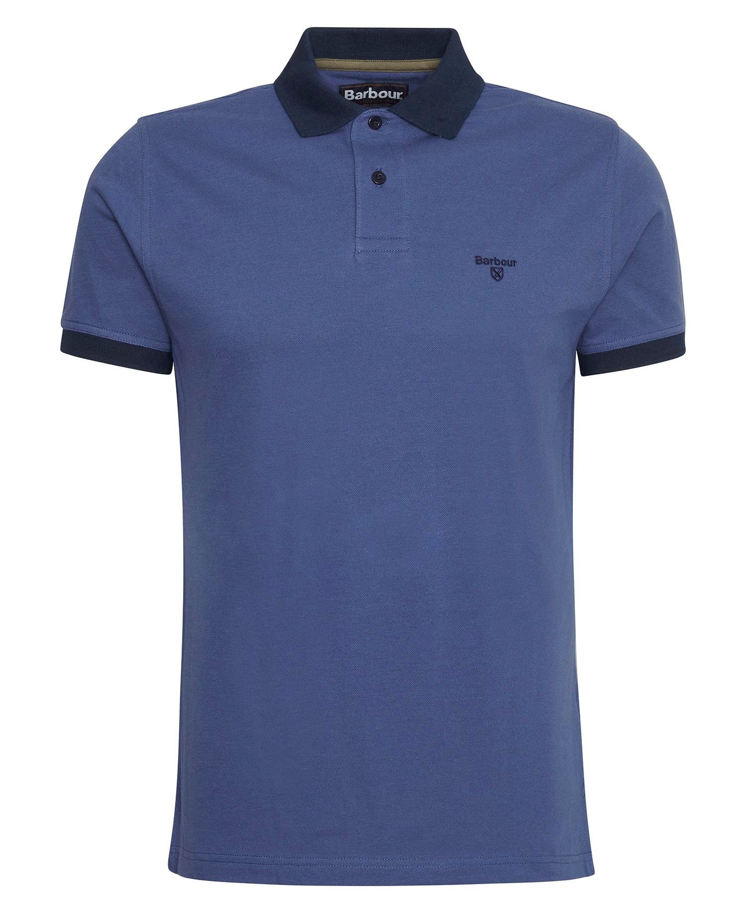 Barbour Lynmouth Tipped Short-Sleeved Polo Shirt - Blue-OCEAN 1779178047_0177_018824_OCEAN_alternate