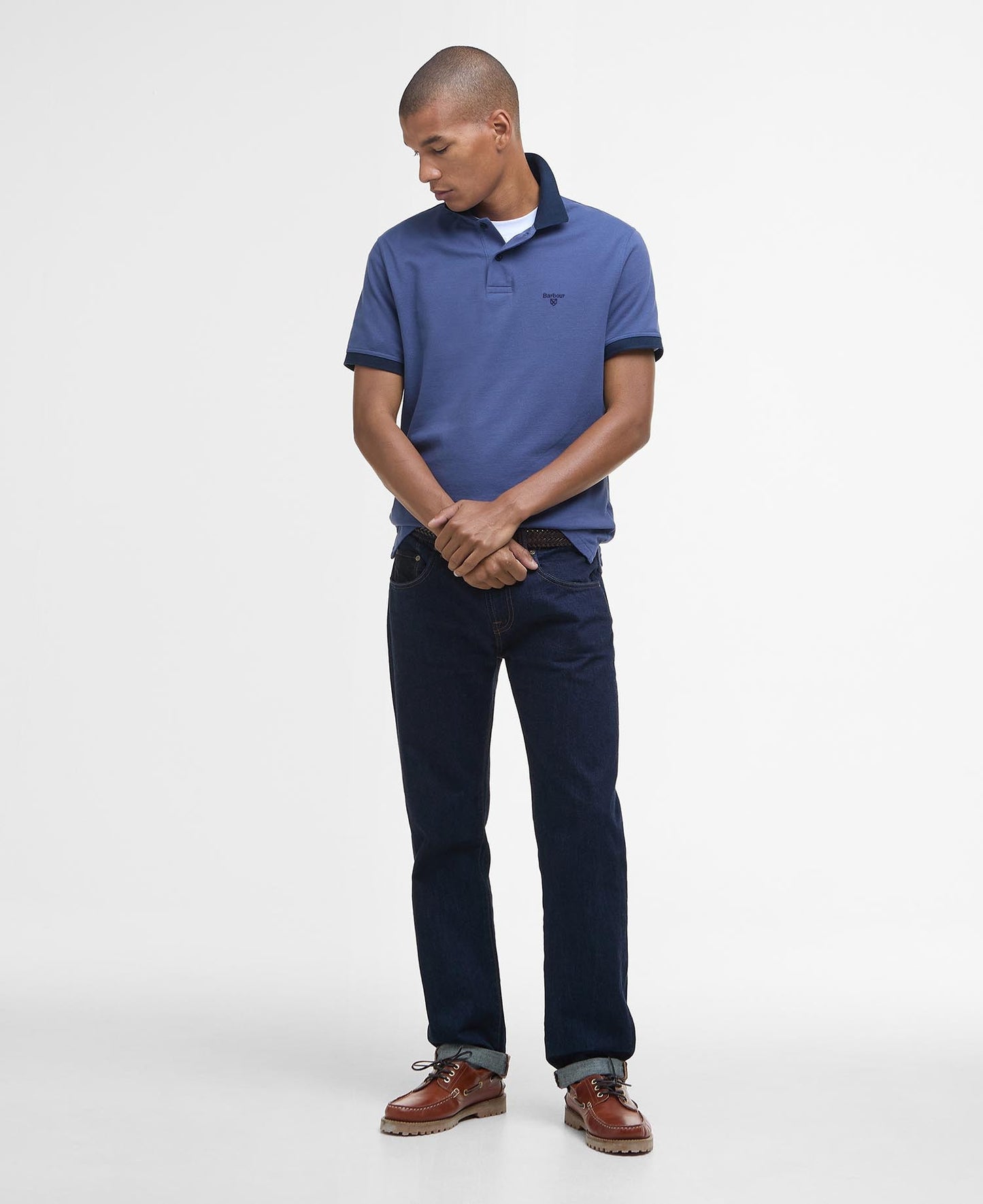Barbour Lynmouth Tipped Short-Sleeved Polo Shirt - Blue-OCEAN 1779178047_352_018824_OCEAN_alternate