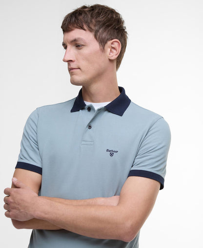 Barbour Lynmouth Tipped Short-Sleeved Polo Shirt - Light Blue 1779178145_4181_018825_GREEN_alternate