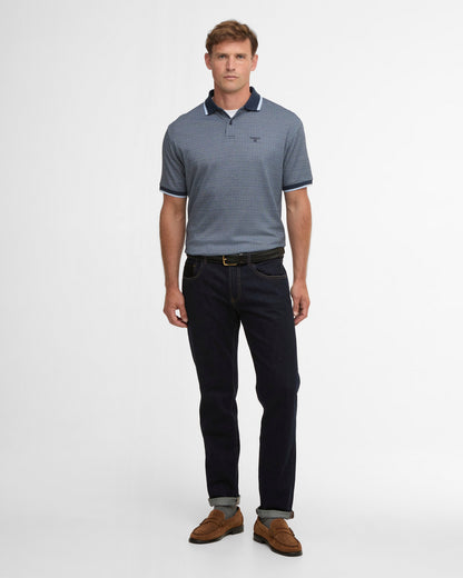 Barbour Weston Textured Jacquard Short-Sleeved Polo Shirt - Navy 1779178413_2262_019151_NAVY_alternate