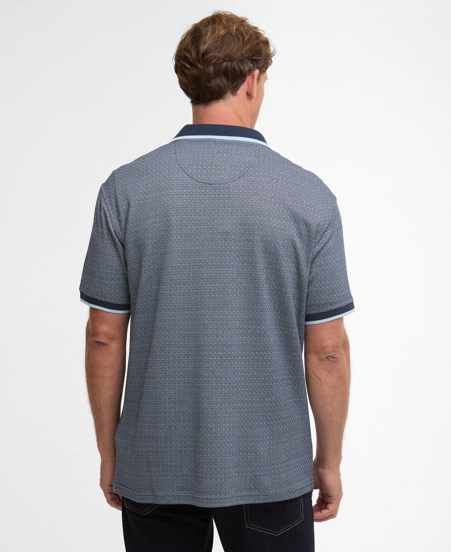 Barbour Weston Textured Jacquard Short-Sleeved Polo Shirt - Navy 1779178414_0102_019151_NAVY_alternate