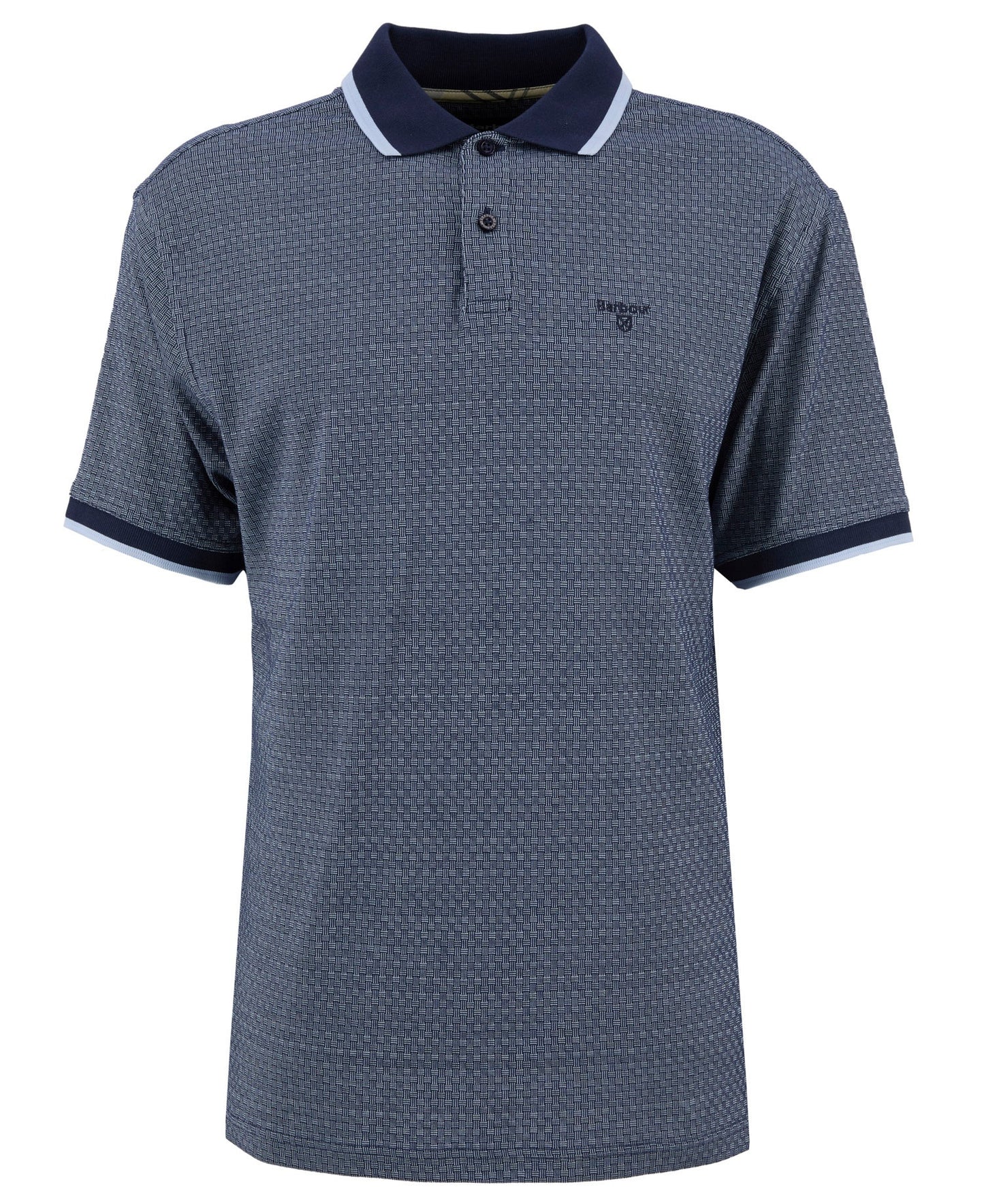 Barbour Weston Textured Jacquard Short-Sleeved Polo Shirt - Navy 1779178415_4145_019151_NAVY_alternate