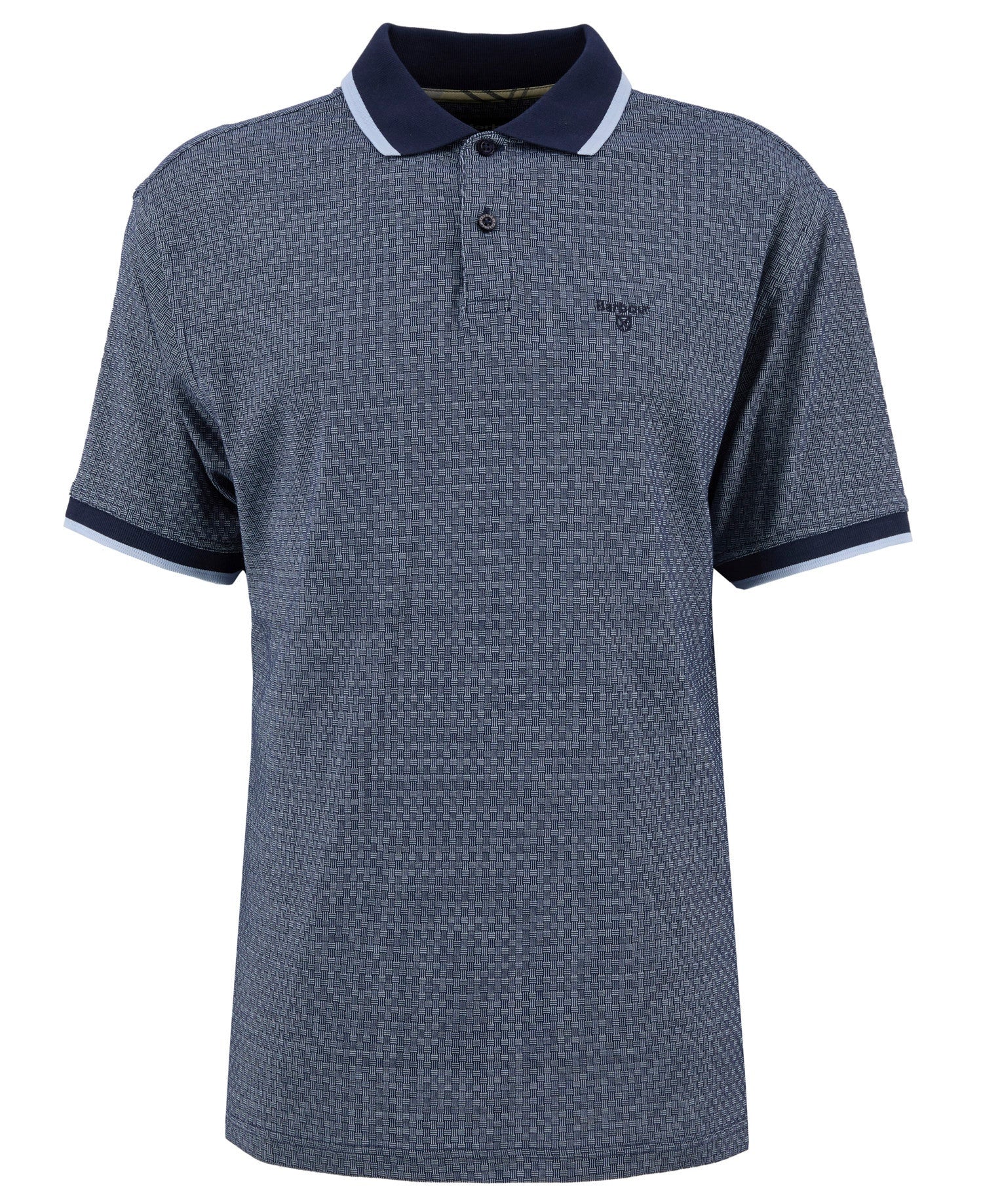 Barbour Weston Textured Jacquard Short-Sleeved Polo Shirt - Navy 1779178415_4145_019151_NAVY_alternate