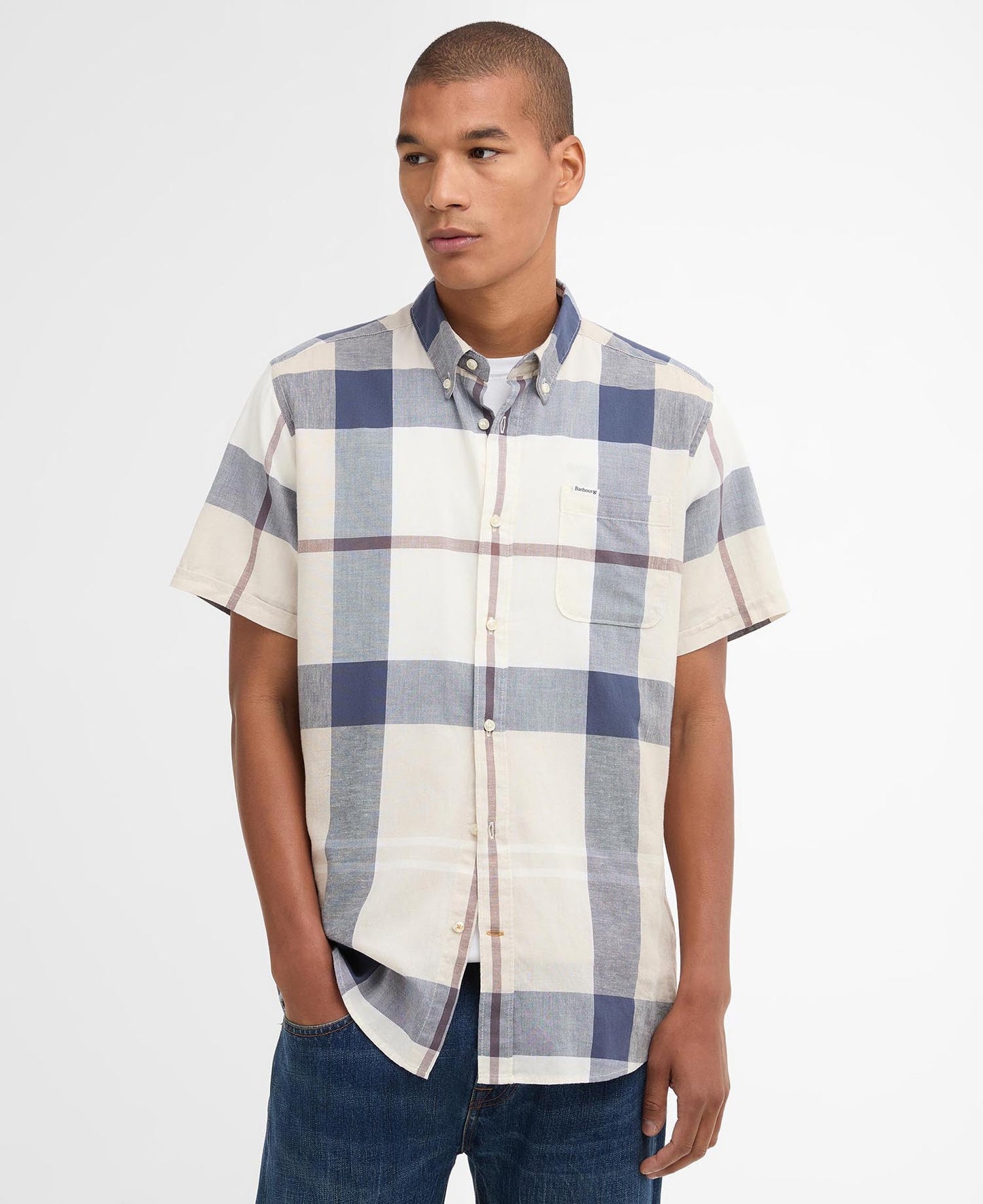 Barbour Douglas Large Scale Tartan Short-Sleeved Tailored Shirt-BEIGE 3XL 1779178540_6596_019152_BEIGE