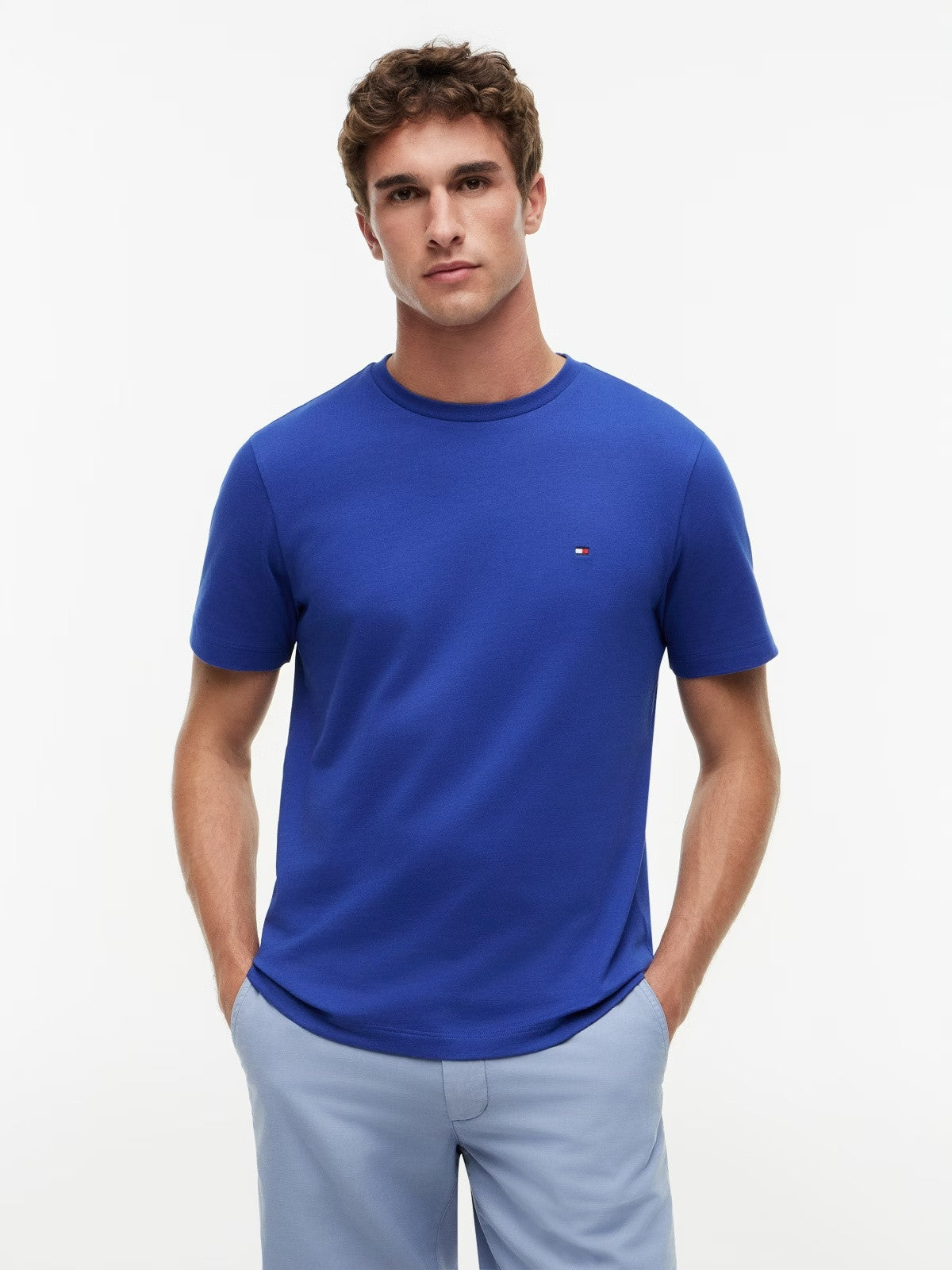 Tommy Hilfiger Essential Seasonal Regular Fit Solid Tee — Pigment Blue-BLUE 1779787185_8245_019395_BLUE_alternate