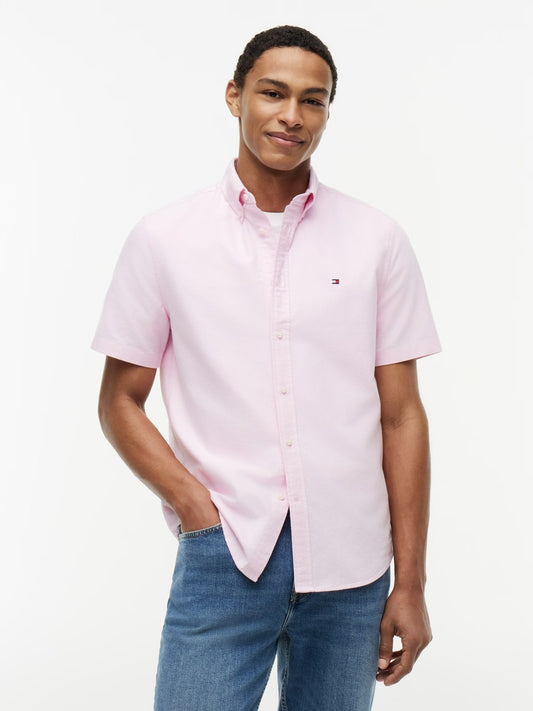 Tommy Hilfiger Heritage Oxford Regular Fit Short Sleeve Shirt — Rose Petal-ROSE 1779787500_0239_019394_ROSE