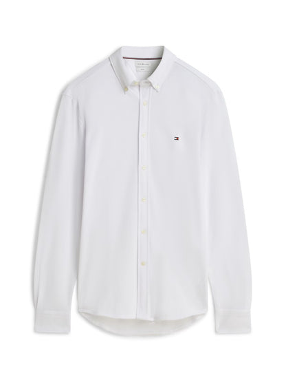 Tommy Hilfiger Knit Pique Featherweight Slim Fit Shirt — White-WHITE 1779793162_676_019391_WHITE_alternate