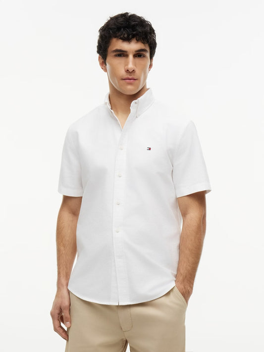 Tommy Hilfiger Heritage Oxford Regular Fit Short Sleeve Shirt — White-WHITE 1779793267_5551_019390_WHITE