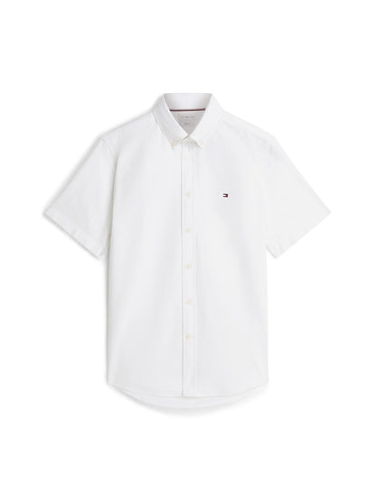 Tommy Hilfiger Heritage Oxford Regular Fit Short Sleeve Shirt — White-WHITE 1779793277_8577_019390_WHITE_alternate