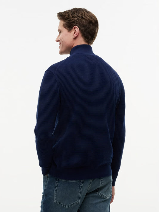 Tommy Hilfiger Seasonal Structure Zip Mock Neck Sweater — Carbon Navy-CARBON NAVY 1779794296_6591_019322_CARBON_NAVY_alternate