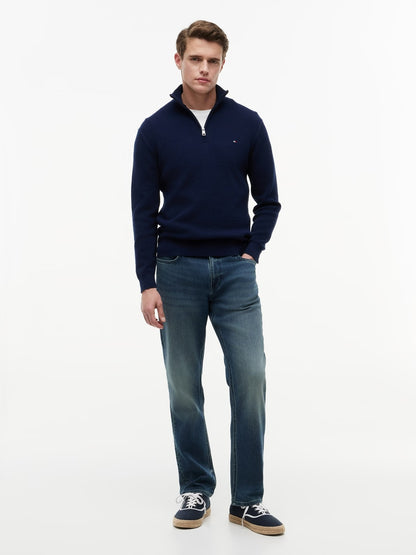 Tommy Hilfiger Seasonal Structure Zip Mock Neck Sweater — Carbon Navy-CARBON NAVY 1779794298_2829_019322_CARBON_NAVY_alternate
