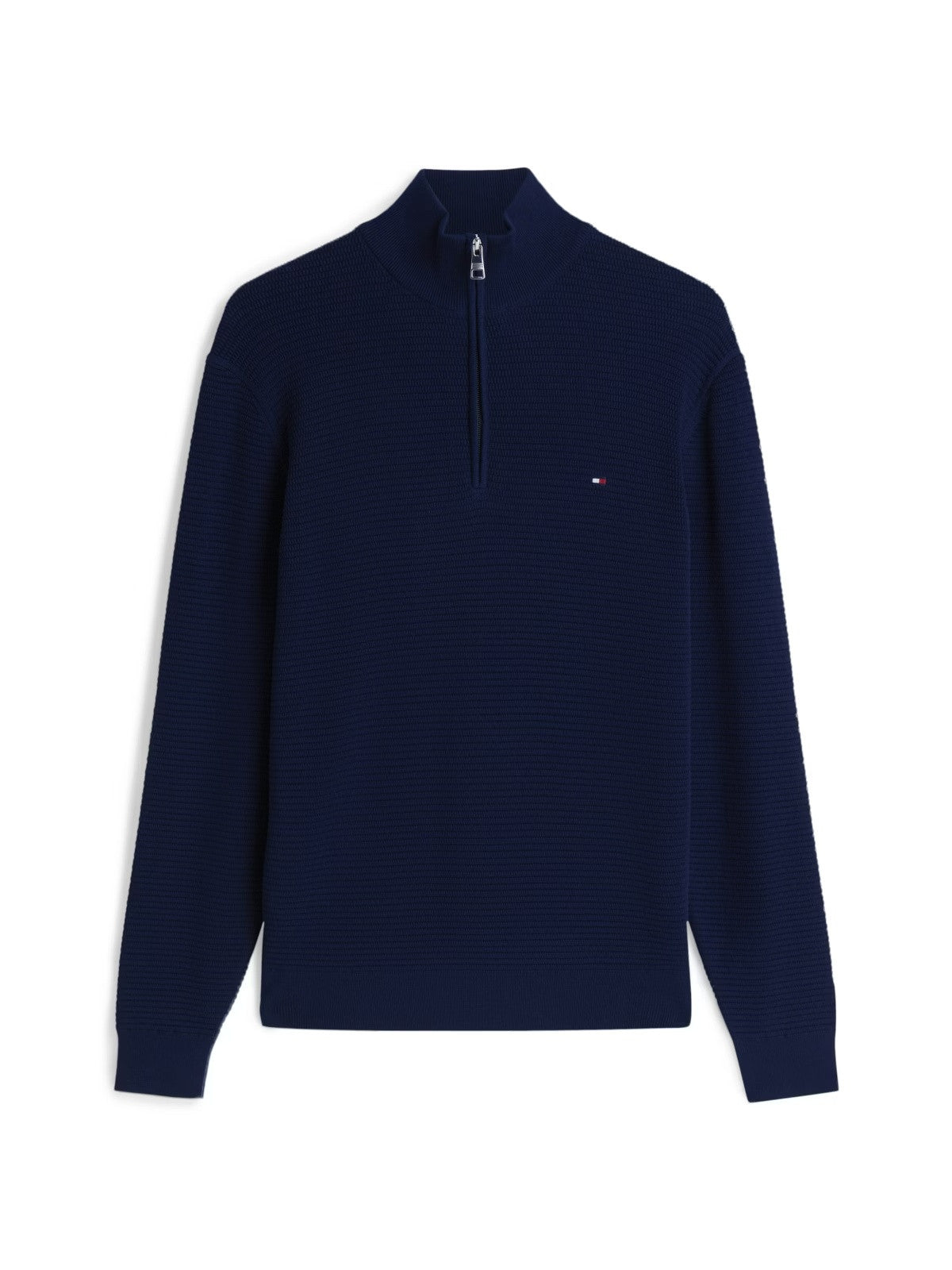 Tommy Hilfiger Seasonal Structure Zip Mock Neck Sweater — Carbon Navy-CARBON NAVY 1779794298_6022_019322_CARBON_NAVY_alternate