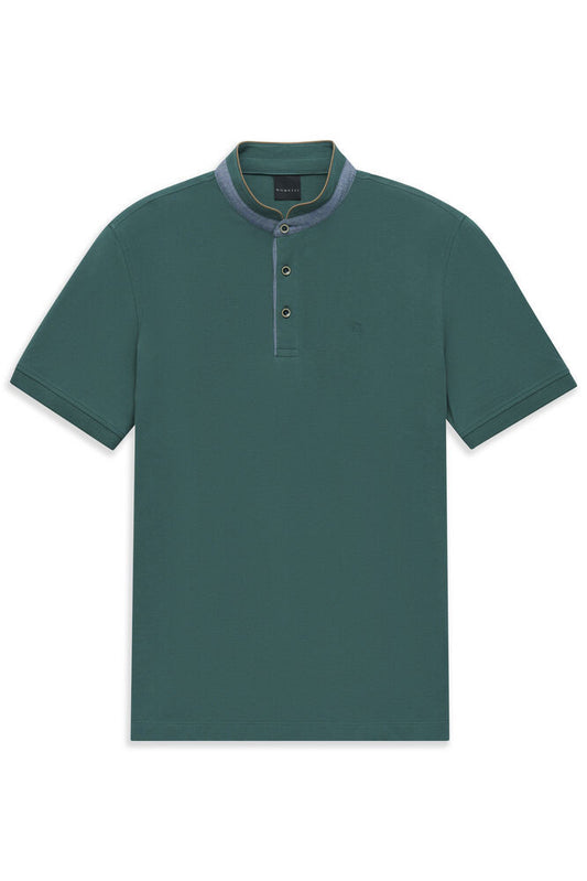 Bugatti 8150 Knitted Short-Sleeved Polo Shirt-GREEN 1779960230_406_019245_GREEN