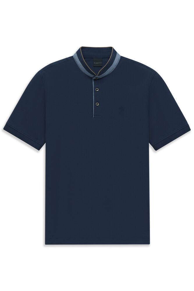 Bugatti 8150 Knitted Short-Sleeved Polo Shirt-NAVY 1779960237_1843_019245_NAVY