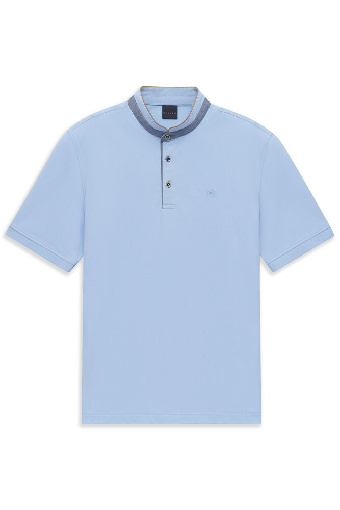 Bugatti 8150 Knitted Short-Sleeved Polo Shirt-SKY 1779960248_9891_019245_SKY