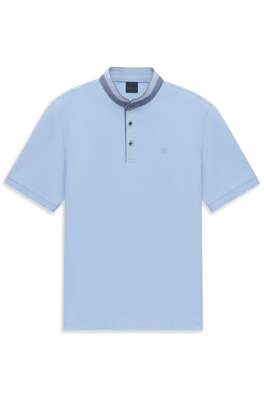 Bugatti 8150 Knitted Short-Sleeved Polo Shirt-SKY 1779960248_9891_019245_SKY