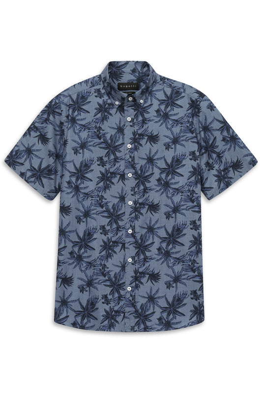 Bugatti 9450 Casual Short-Sleeved Shirt - Navy 1779960915_2463_019196_NAVY