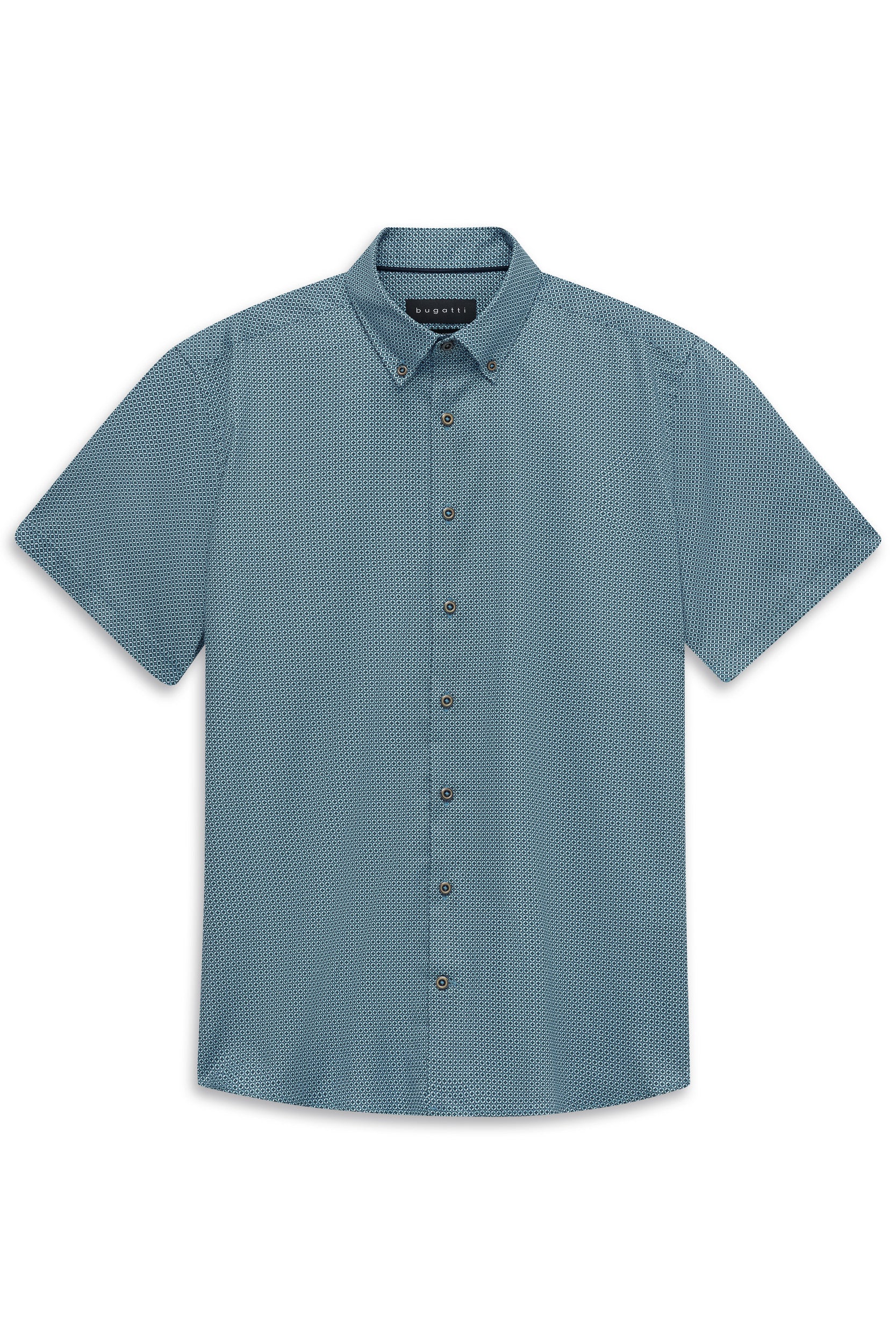 Bugatti 9450 Casual Short-Sleeved Shirt - Ice Blue-TURQUOISE 1779961269_9104_019195_TURQUOISE