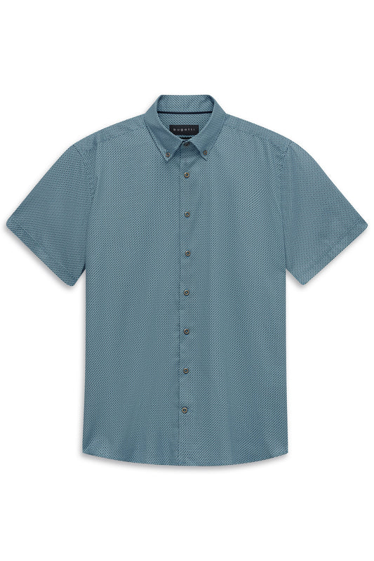 Bugatti 9450 Casual Short-Sleeved Shirt - Ice Blue-TURQUOISE 1779961269_9104_019195_TURQUOISE