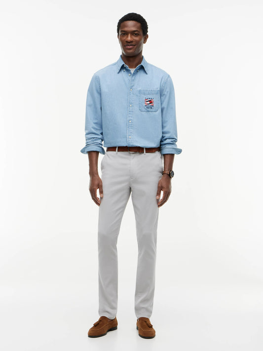 Tommy Hilfiger Bleecker Open Structure Trousers - October Grey-SHORT