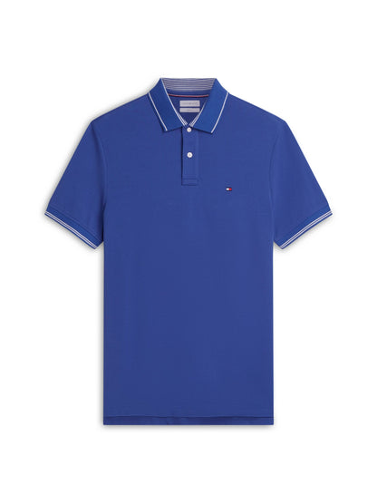 Tommy Hilfiger Stripe Undercollar Pique Polo - Pigment Blue-BLUE 1780665001_4336_019475_BLUE_alternate