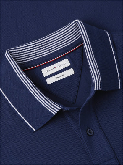 Tommy Hilfiger Stripe Undercollar Pique Polo - Carbon Navy-CARBON NAVY 1780665570_3196_019476_CARBON_NAVY_alternate