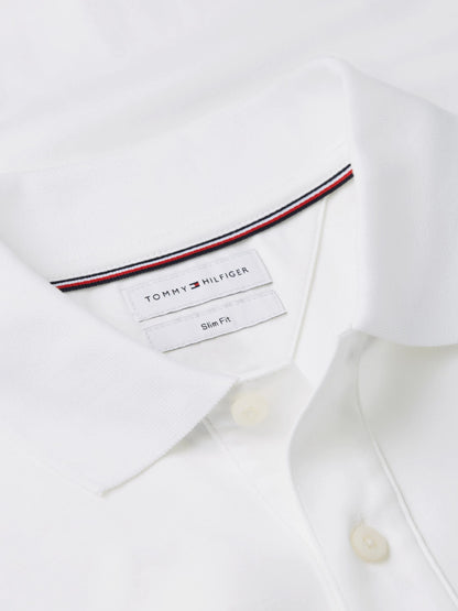 Tommy Hilfiger Liquid Flag Cuff Slim Polo - White-WHITE 1780666113_9163_019477_WHITE_alternate