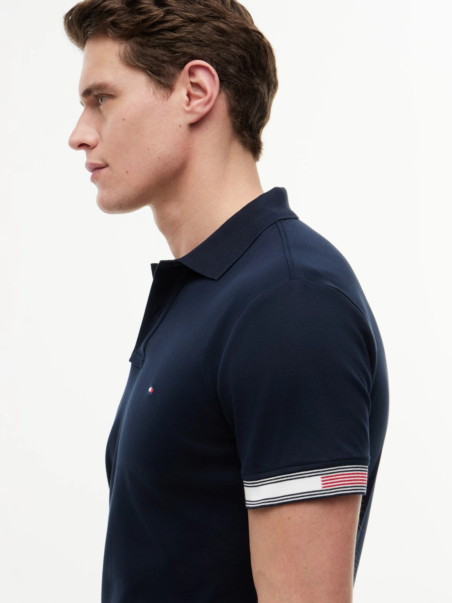 Tommy Hilfiger Liquid Flag Cuff Slim Polo - Desert Sky-DESERT SKY 1780666574_8963_019478_DESERT_SKY_alternate