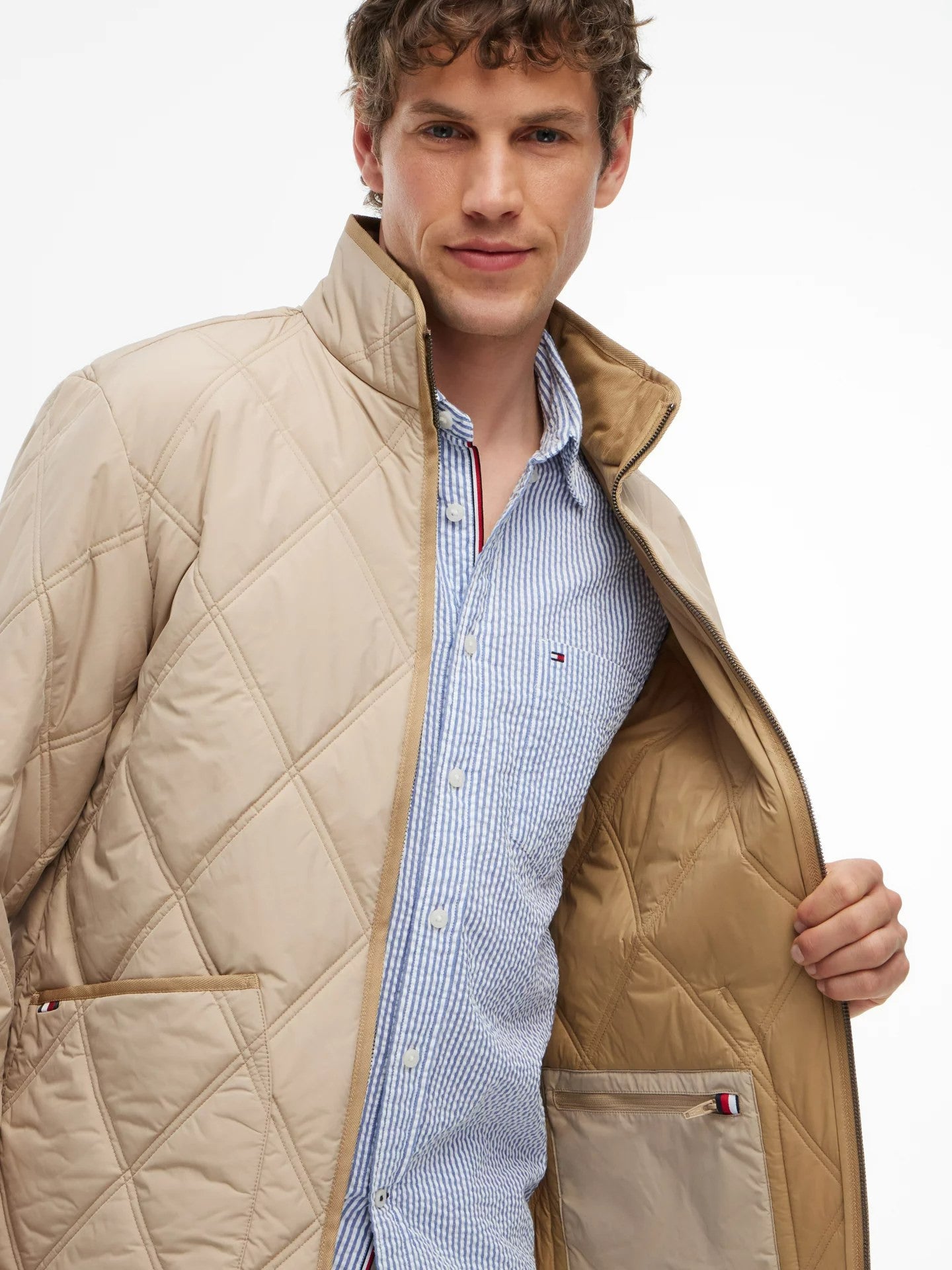 Tommy Hilfiger Diamond Quilt Jacket - Batique Khaki 1781016956_7275_019480_BEIGE_alternate