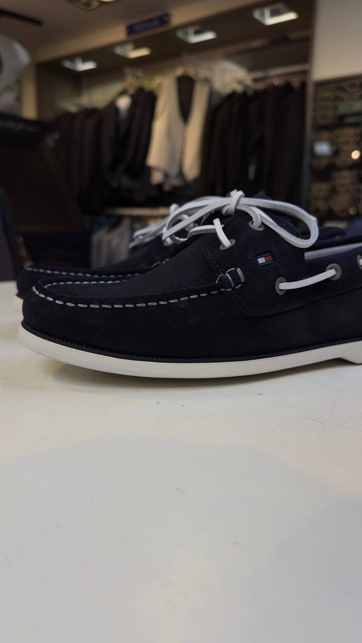 Tommy Hilfiger Classic Suede Boat Shoes - Navy