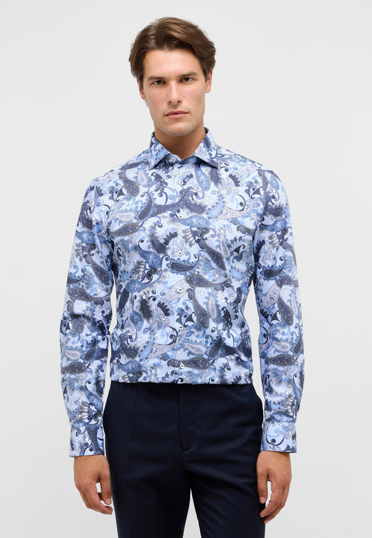 Eterna Slim Fit Shirt 1024/14 F170 - Blue Printed 1SH17725_01-41_model_front_big