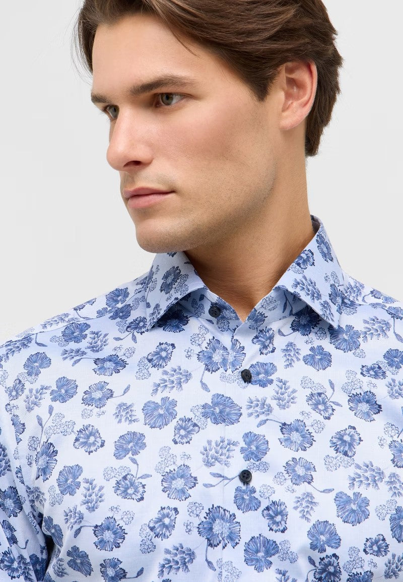 Eterna Slim Fit Shirt 1032/14 F669 - Blue Printed 1SH17748_01-41_model_nah_big