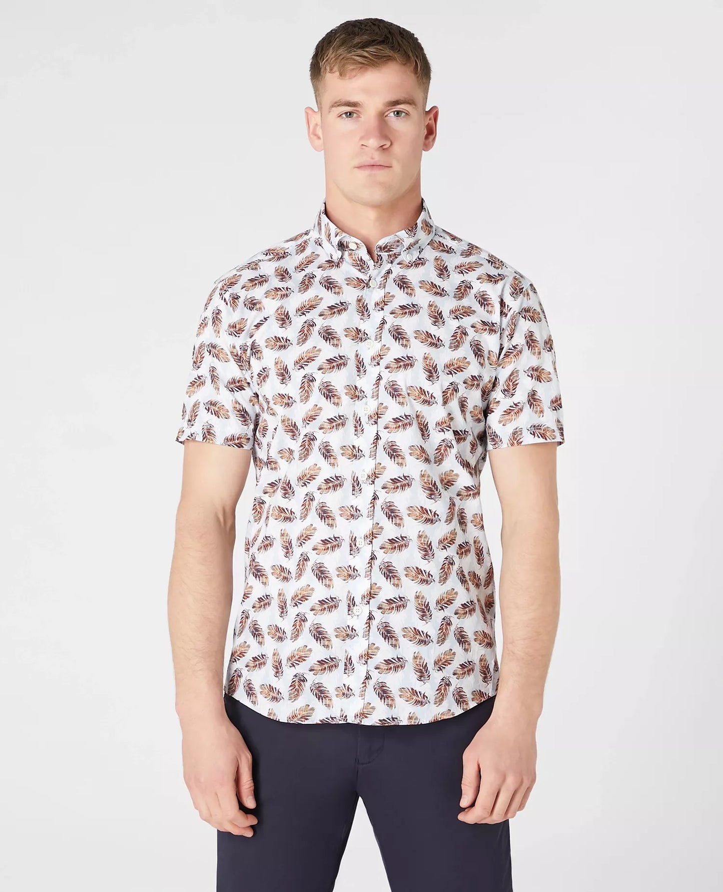 Remus Uomo Seville Short Sleeve Casual Shirt 13753ss - Brown 1_13753SS_46_00