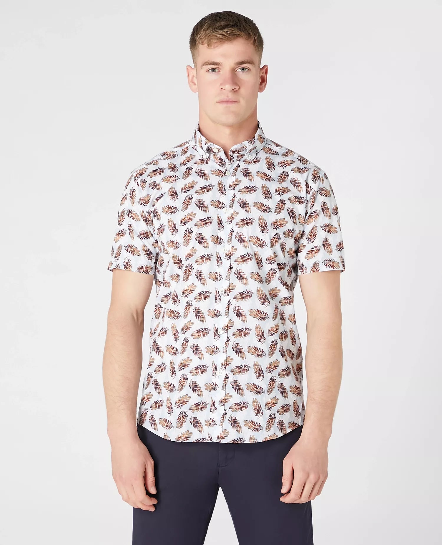 Remus Uomo Seville Short Sleeve Casual Shirt 13753ss - Brown 1_13753SS_46_00