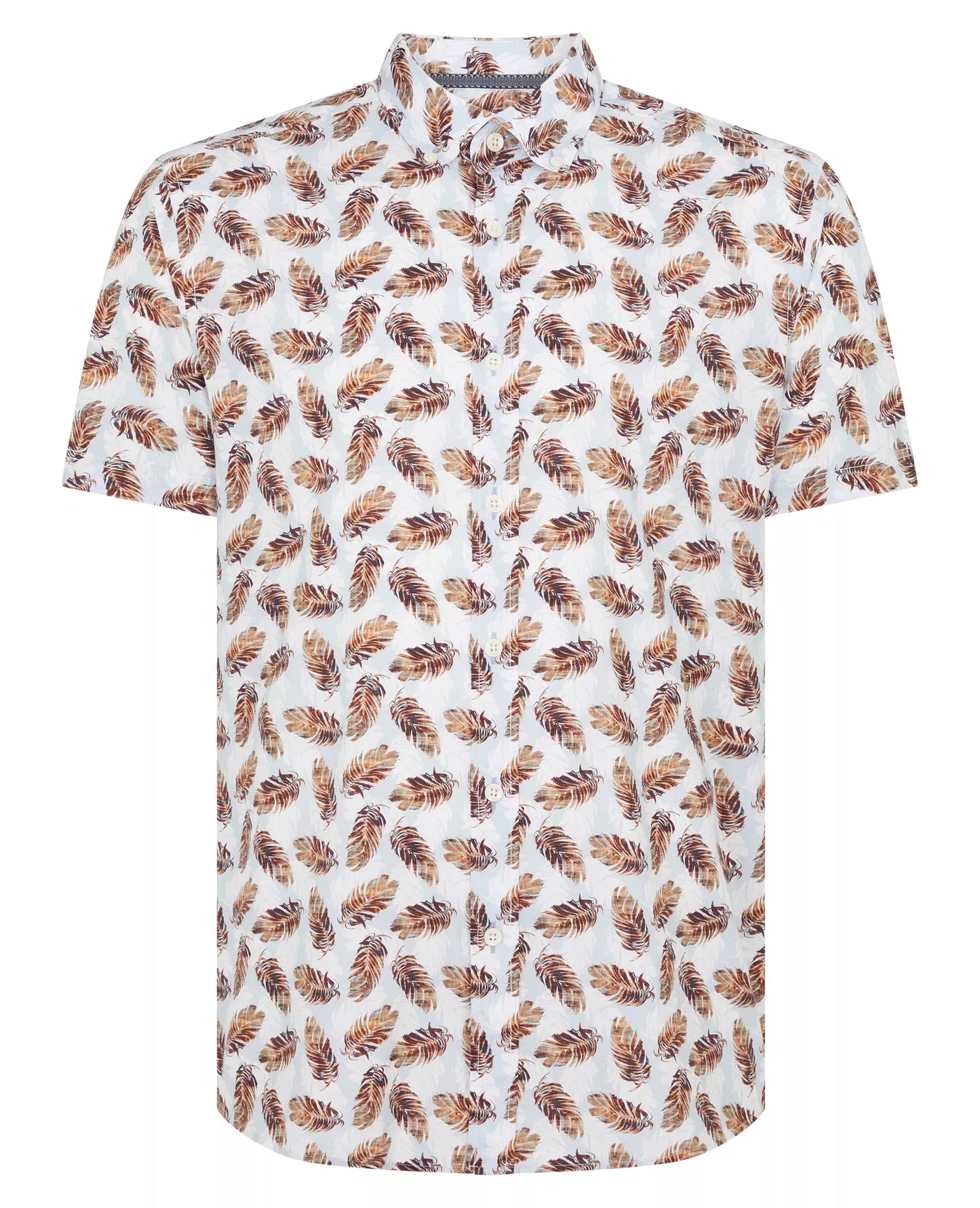 Remus Uomo Seville Short Sleeve Casual Shirt 13753ss - Brown 1_13753SS_46_01