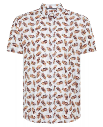 Remus Uomo Seville Short Sleeve Casual Shirt 13753ss - Brown 1_13753SS_46_01