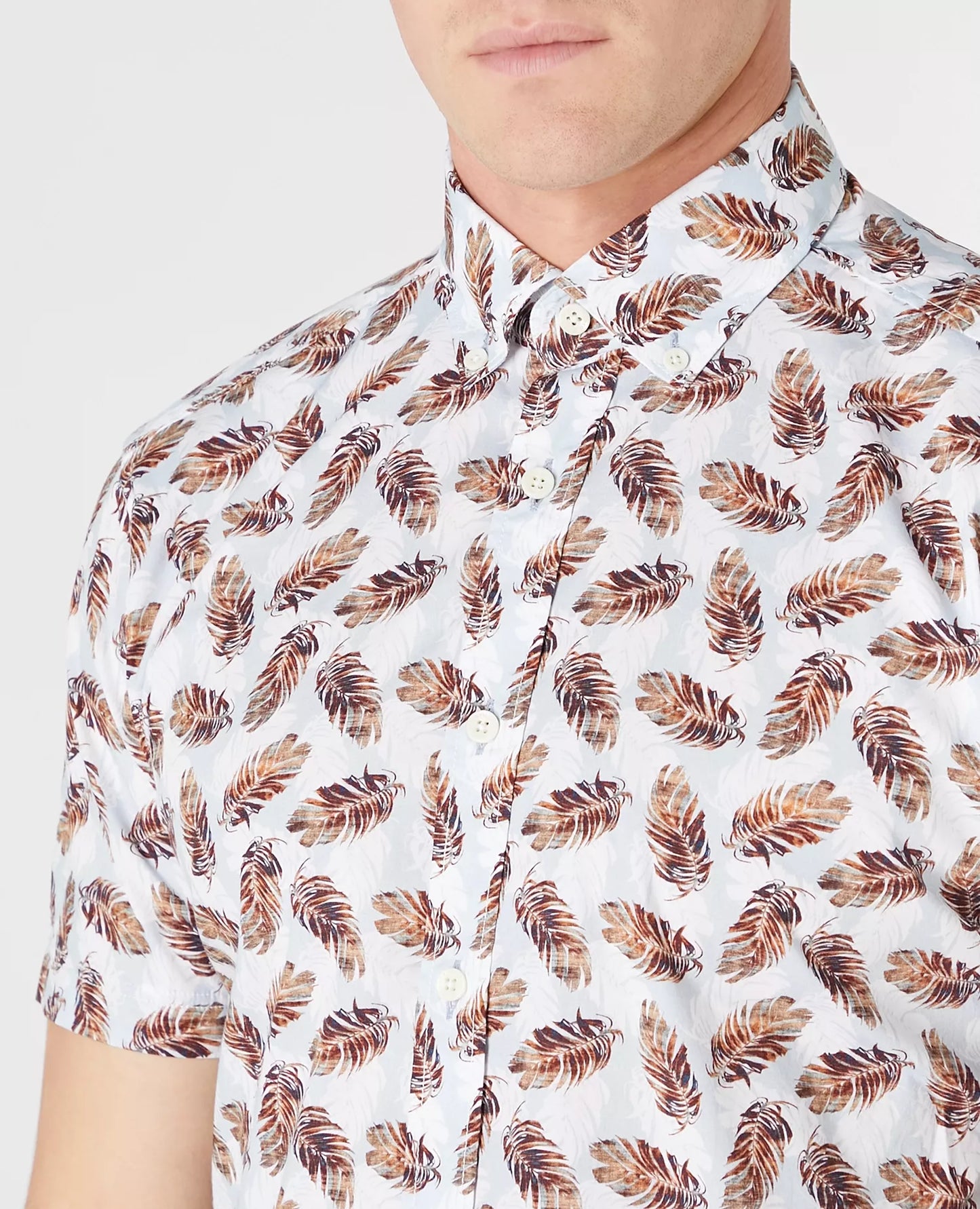 Remus Uomo Seville Short Sleeve Casual Shirt 13753ss - Brown 1_13753SS_46_04