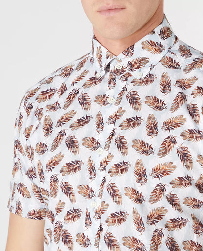 Remus Uomo Seville Short Sleeve Casual Shirt 13753ss - Brown 1_13753SS_46_04